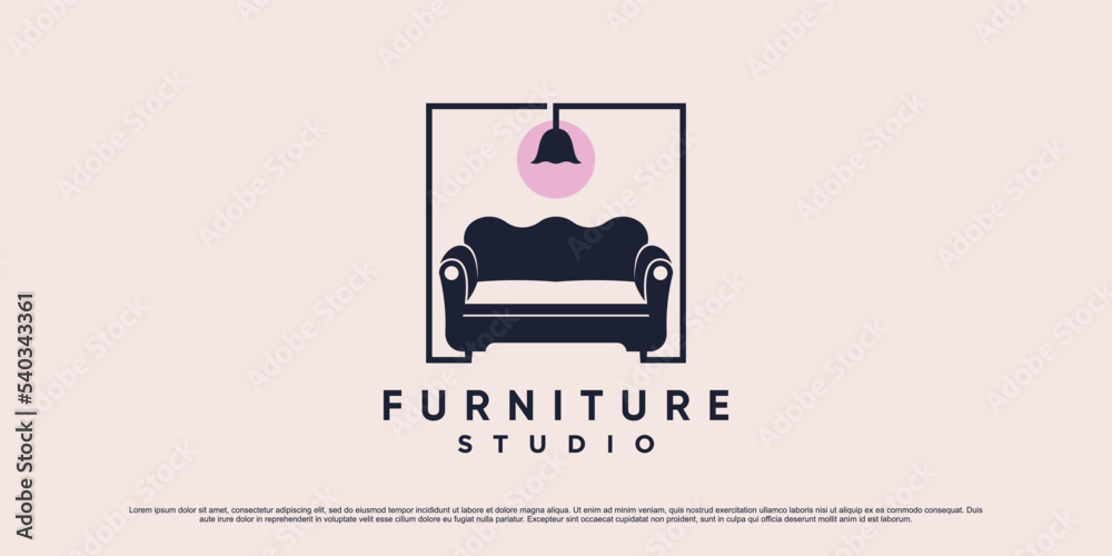 Minimalist furniture logo design illustration for interior home with modern concept Minimalist furniture logo design illustration for interior home with modern concept