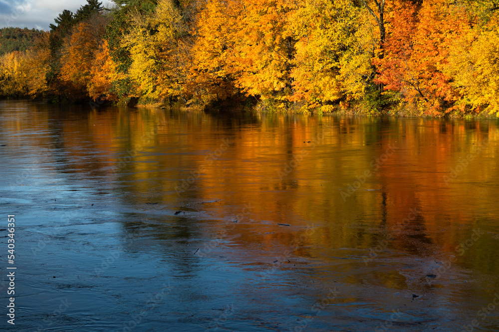 Pemigewasset river in the fall, Plymouth, USA Pemigewasset river in the fall, Plymouth, USA