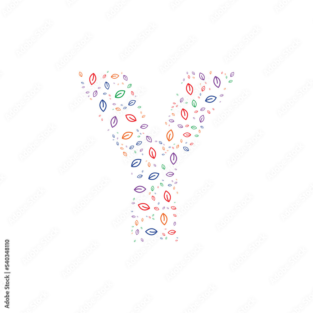 Eco Letter Y with Leaves Eco Letter Y with Leaves