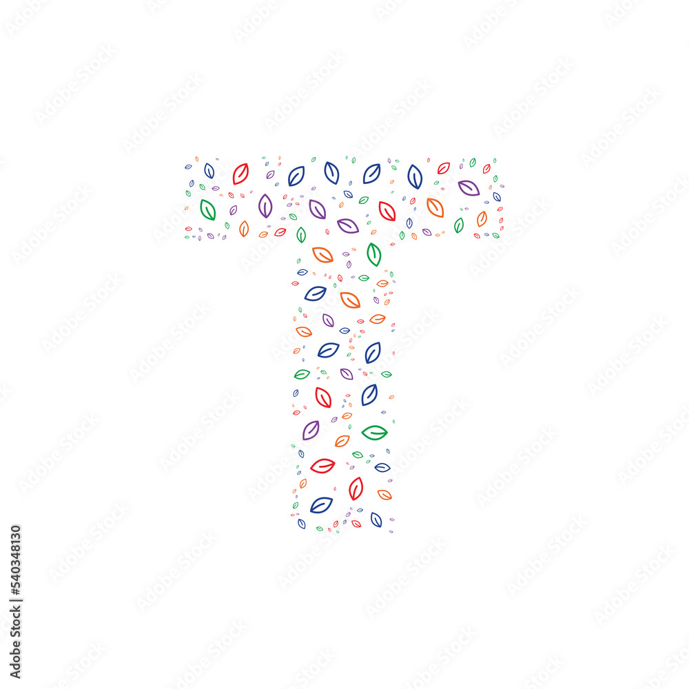 Eco Letter T with Leaves Eco Letter T with Leaves