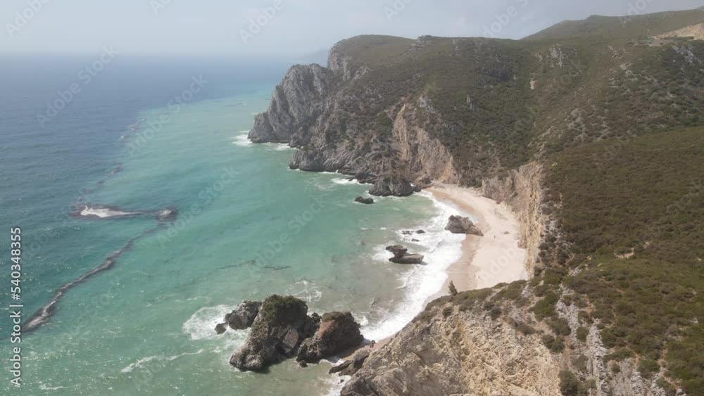 The aerial view of the Atlantic Ocean coast in Portugal The aerial view of the Atlantic Ocean coast in Portugal
