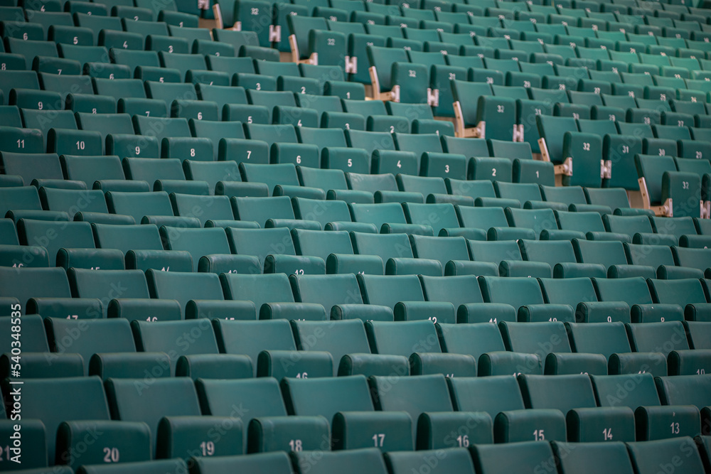 Obraz premium The empty seats of the stadium await match day