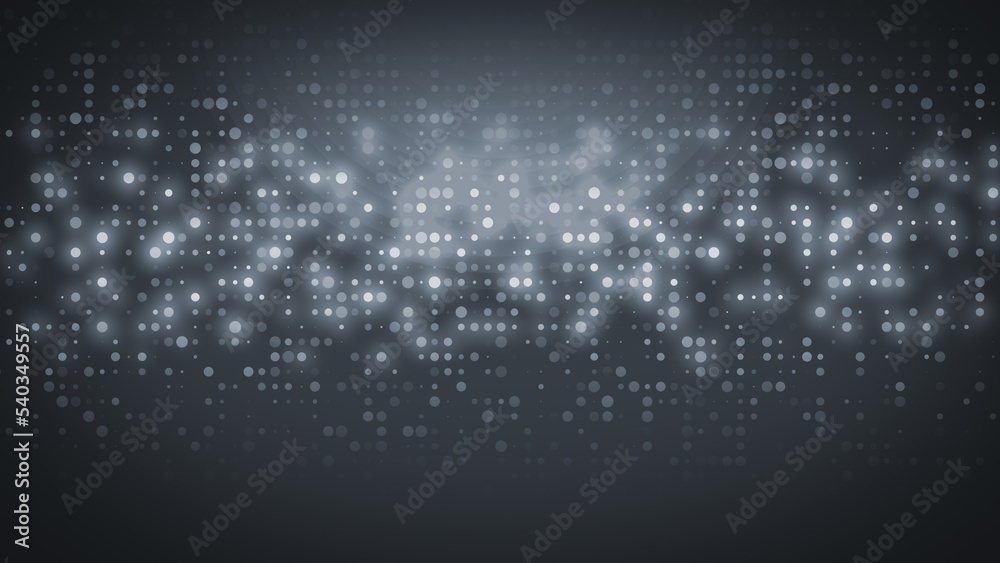 Abstract dot pattern white light gradient texture technology background.