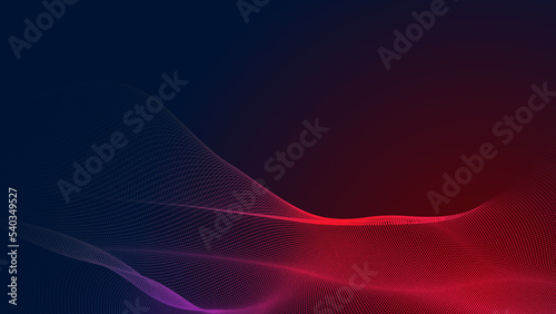 Abstract dot red purple wave gradient texture technology background.