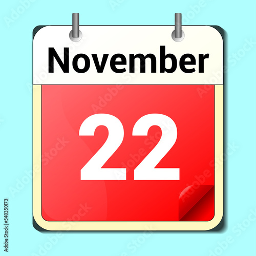 day on the calendar  vector image format  November 1