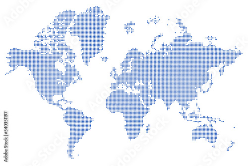 World map dot screen digital nodes