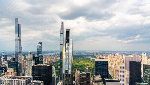 Panorama of high-rise buildings of Manhattan in the New York Central Park area