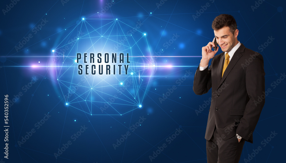 businessman thinking about security concept businessman thinking about security concept