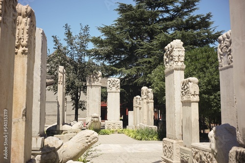 Garden of tombstones of Christian priests in Zhenjue Temple of Beijing, China photo