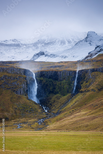 Grundarfoss Waterfall, on Snaefellness peninsula, Iceland 