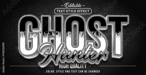 Editable text style effect - Ghost Hunter text style theme.