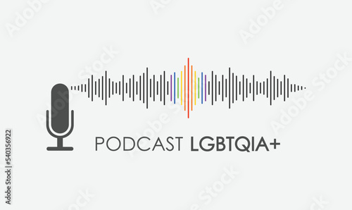 Ilustracao Podcast LGBTQIA+, arco iris, gay, lesbica, audio, microfone, comunidade, rainbow, youtube, spotify, influencer, LGBT, LGBTQ, orgulho, representatividade, homem, mulher, resistencia, queer photo