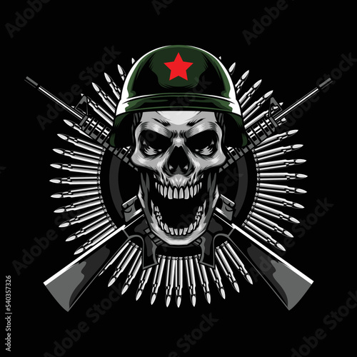 Vector illustration of military skull