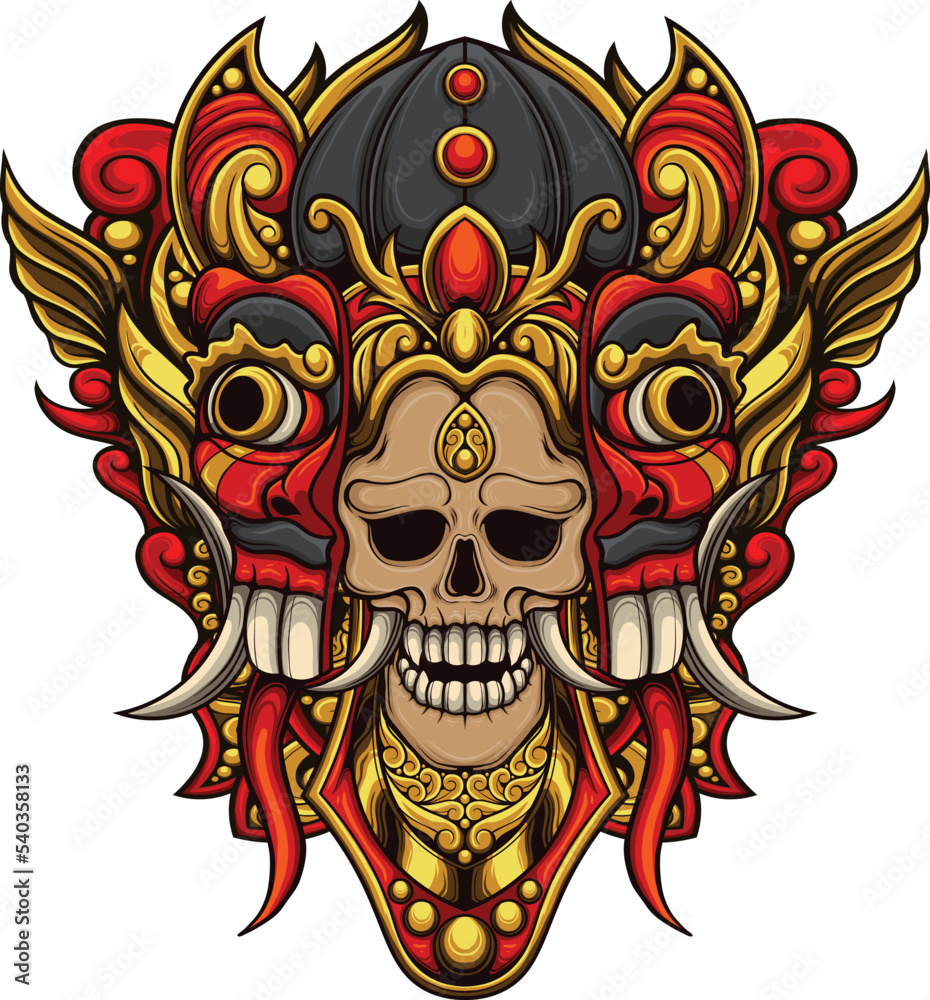 Vector illustration of balinese traditional mask Vector illustration of balinese traditional mask