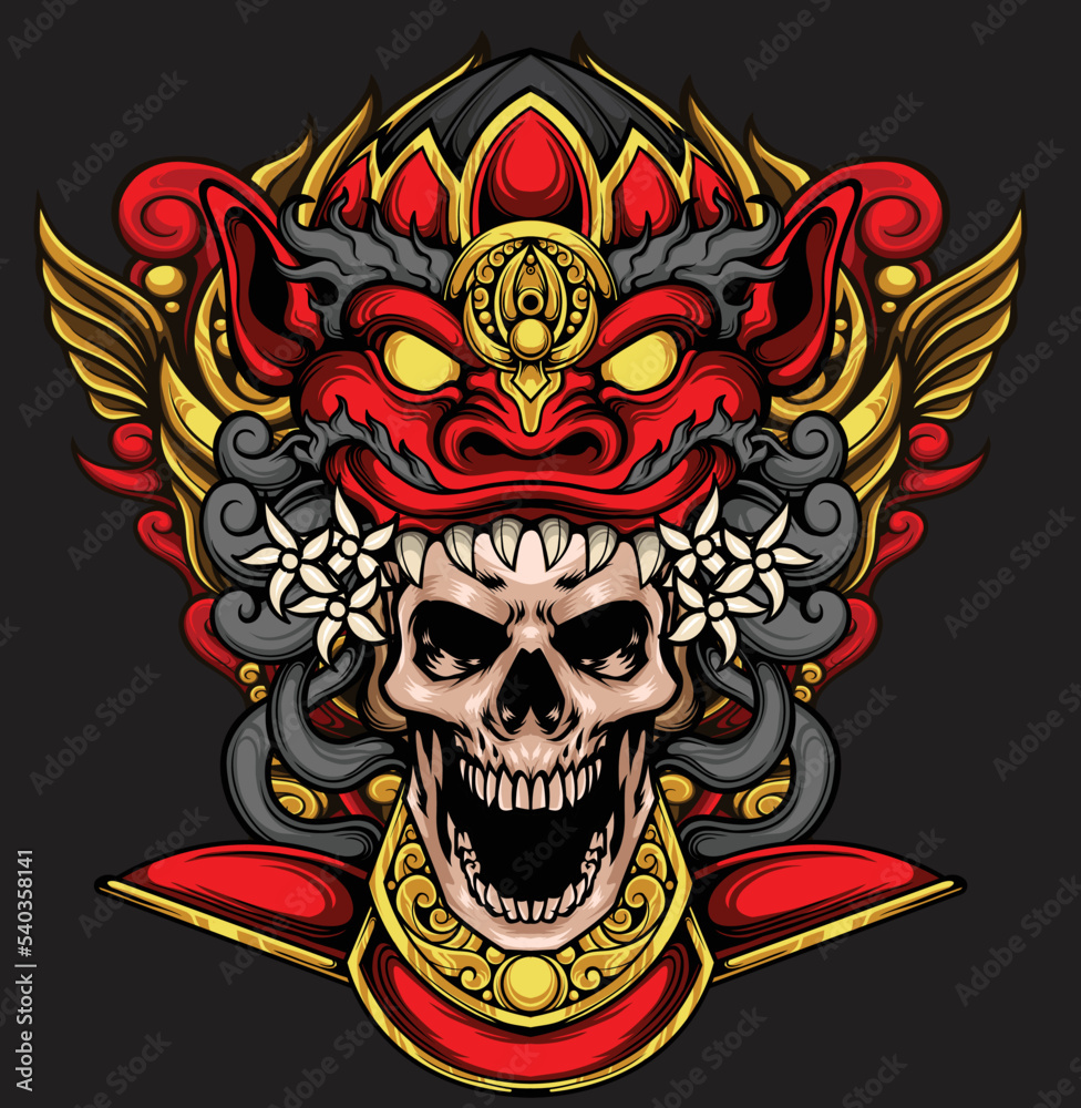 Vector illustration of balinese traditional mask Vector illustration of balinese traditional mask
