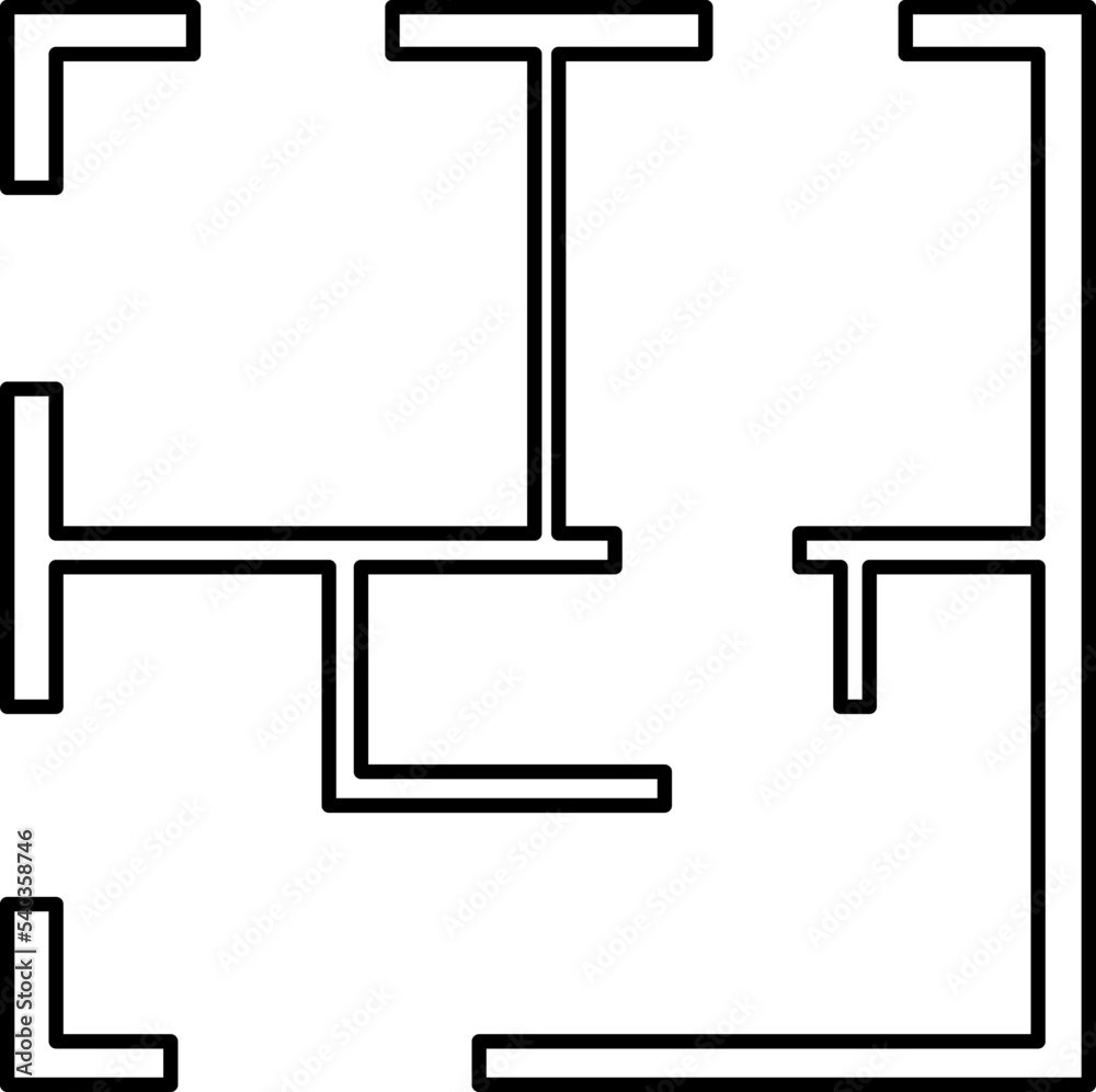 Floor plan simple flat vector icon isolated on white background Floor plan simple flat vector icon isolated on white background
