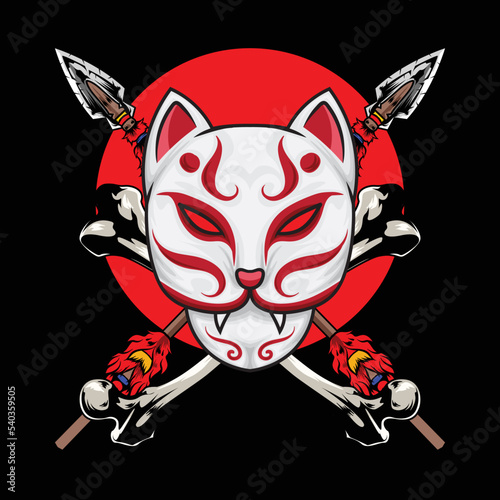 Vector illustration of kitsune mask