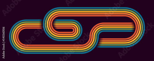 Abstract Colorful Funky Retro Vintage Background. 1970s Retro Style With Stripes Vector Illustration