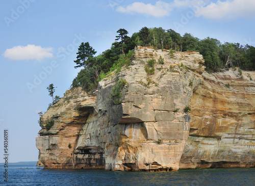 The High Cliffs of Pictured Rocks National Seashore on the Coastline of Lake Superior in the Upper Peninsula of Michigan