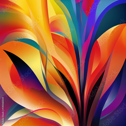 Abstract Waving Bright Multi Colors Background