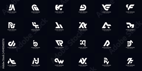 Collection full set abstract combine letter a - z monogram logo design
