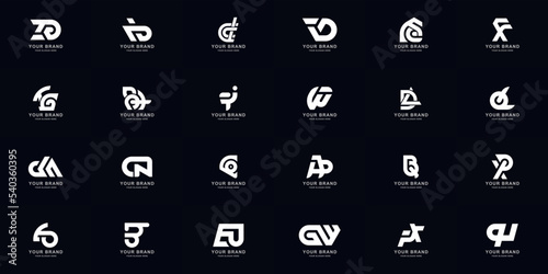 Collection full set abstract combine letter a - z monogram logo design