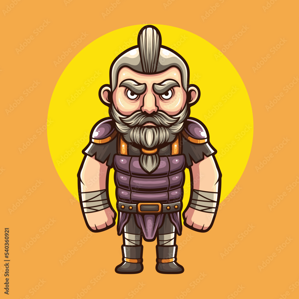 Fototapeta premium Vector illustration of viking cute mascot