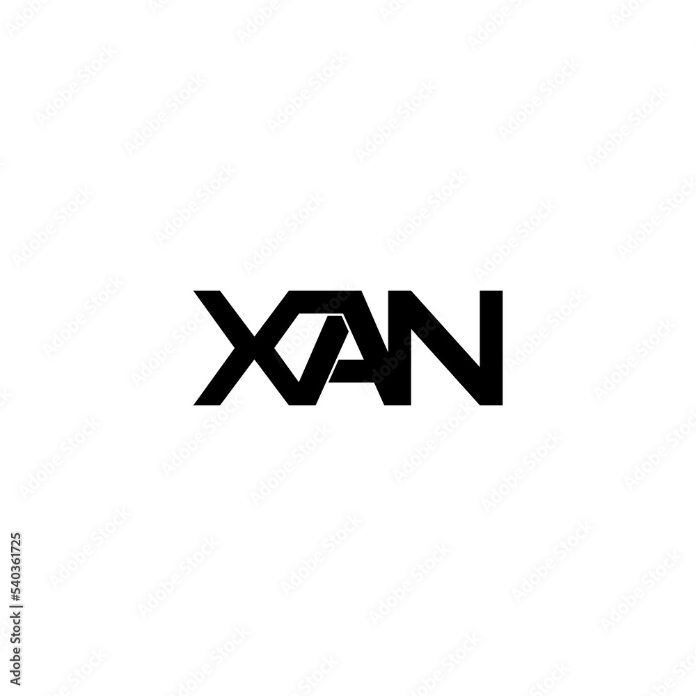 xan lettering initial monogram logo design
