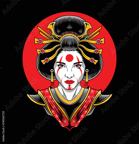 Vector illustration of geisha 