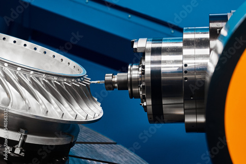 Producing turbine wheel part with five-axis lathe machine