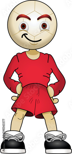 illustration of a cartoon mascot  character soccer man on isolated white background
