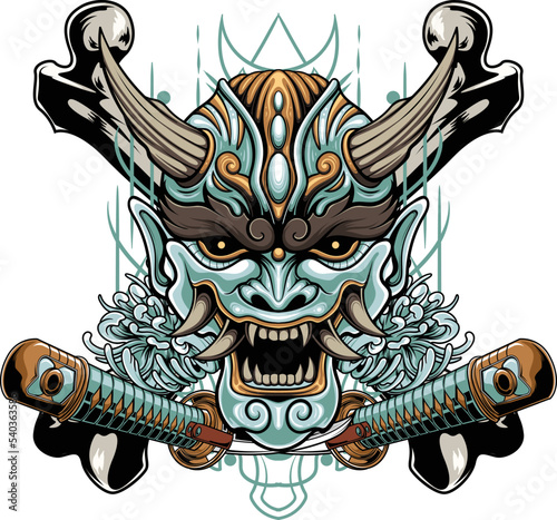 Vector illustration of kabuki mask