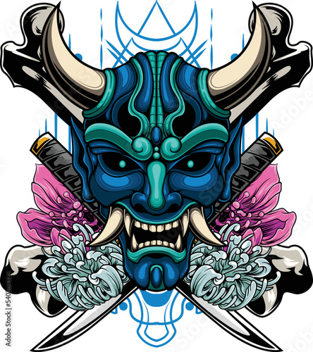 Vector illustration of kabuki mask
