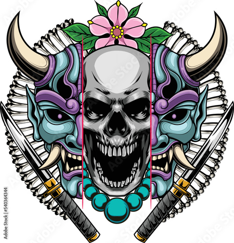 Vector illustration of kabuki mask