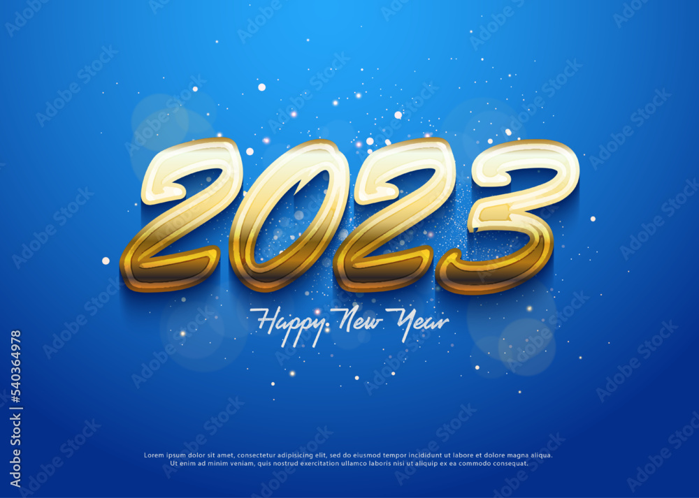 new year 2023 with elegant classic numbers.