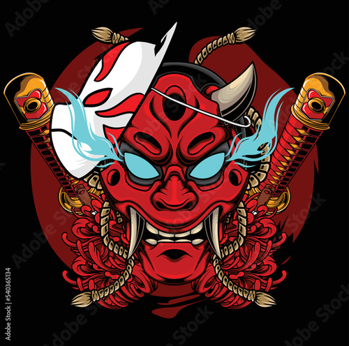 vector illustration of ninja mask