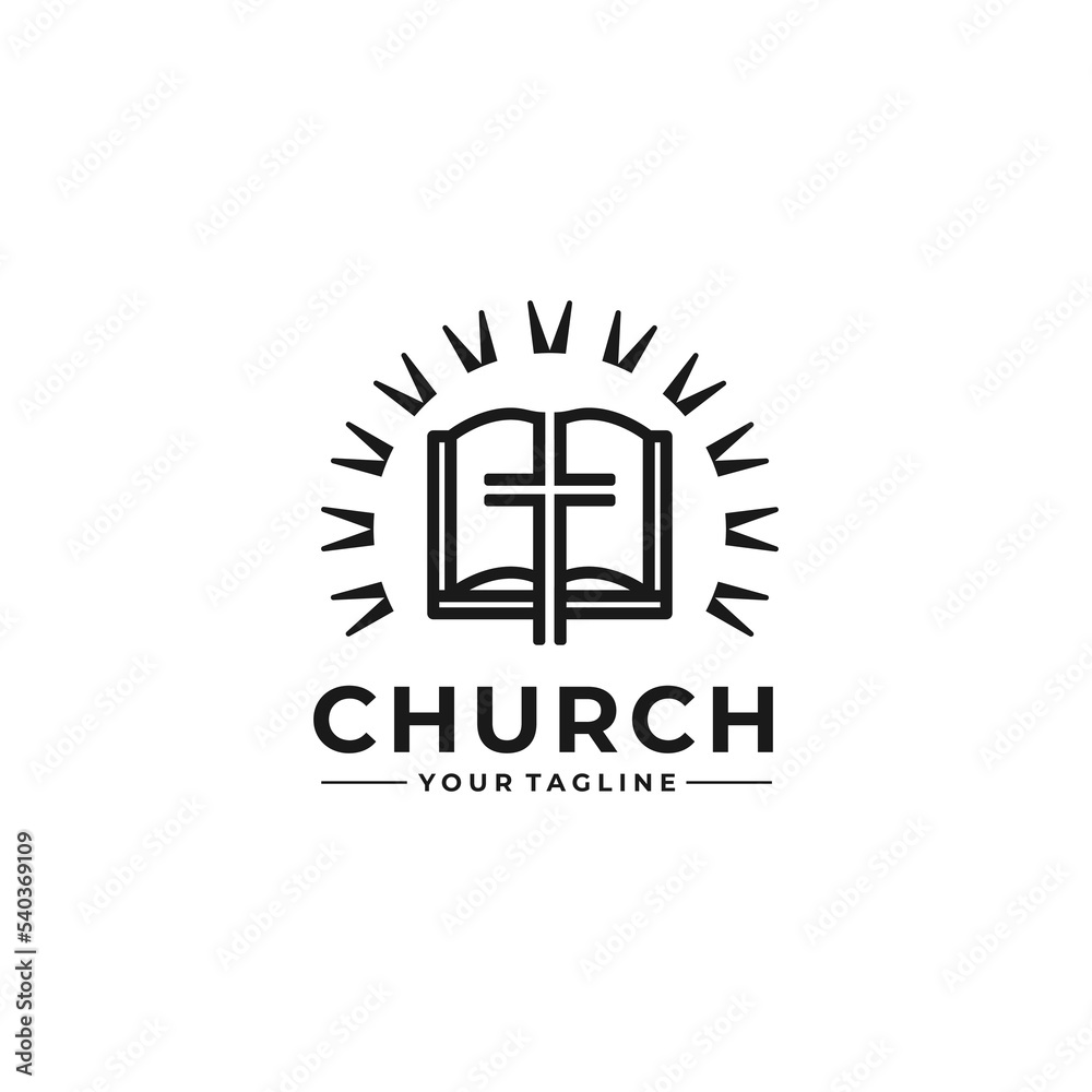 Fototapeta premium Church Vector Illustration Logo Design Template