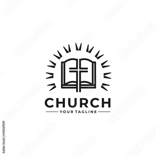 Church Vector Illustration Logo Design Template
