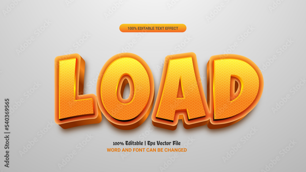 Load 3d editable premium vector text effect