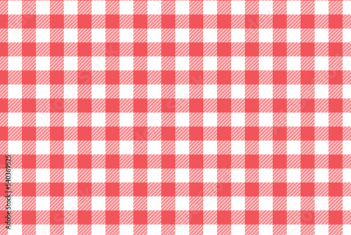 Gingham pattern design. Checked plaids in red.