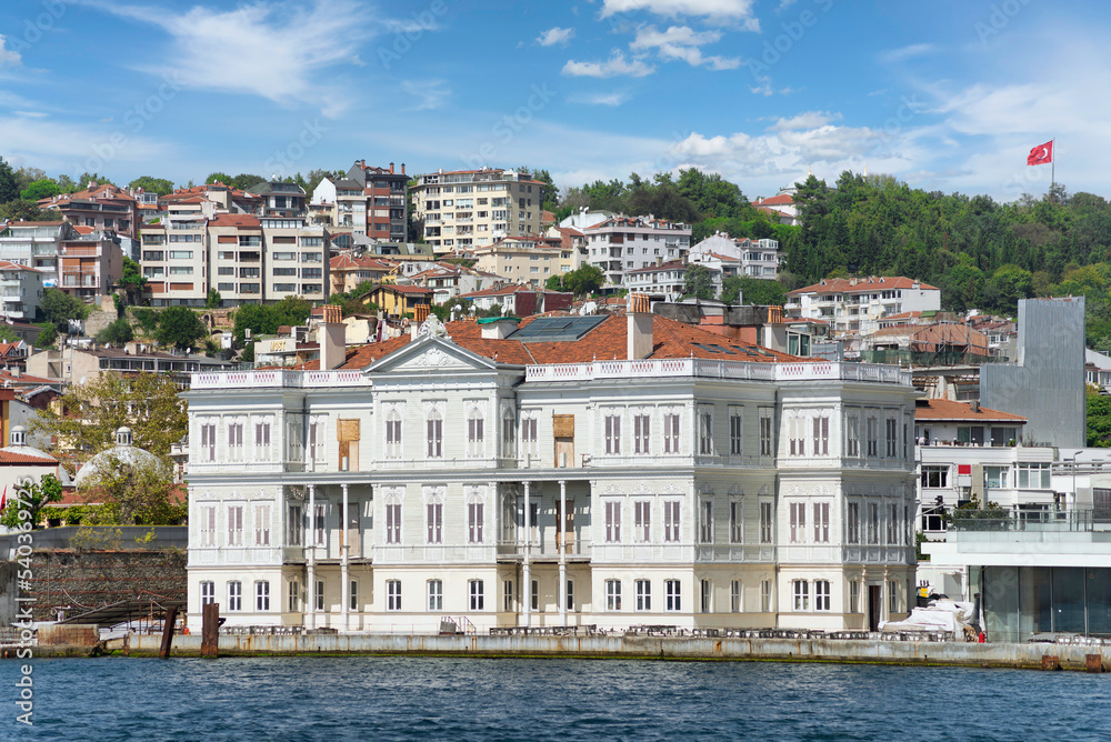 Hatice Sultan and Naime Sultan Yali, a waterside mansion suited in the Europian side of Bosphorus Strait, in Ortakoy neighborhood, Istanbul, Turkey