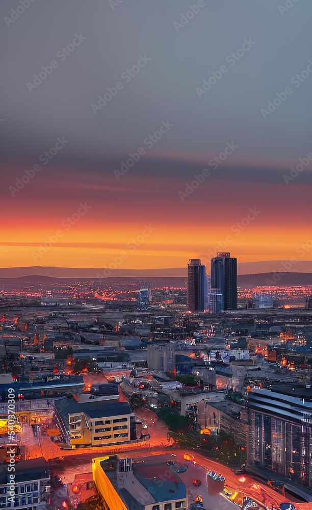 Fototapeta premium city at sunset
