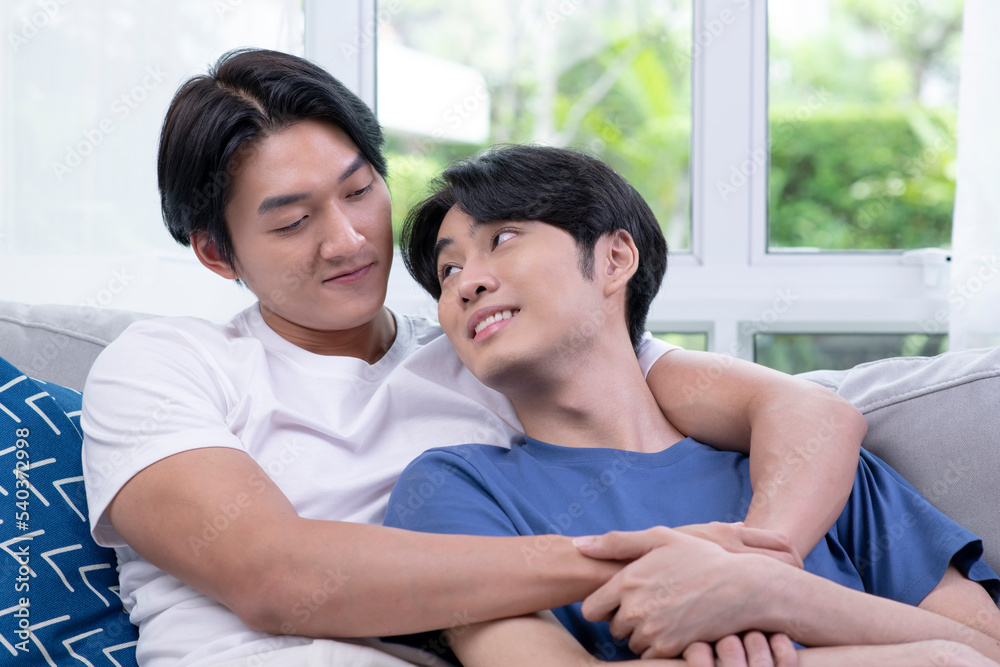 Asian gay couple love moments happiness concept. LGBT male couple lifestyle concept. Asian gay couple love moments happiness concept. LGBT male couple lifestyle concept.
