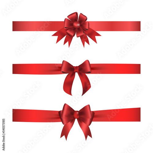 red gift bows Decorative bow, 3d set 