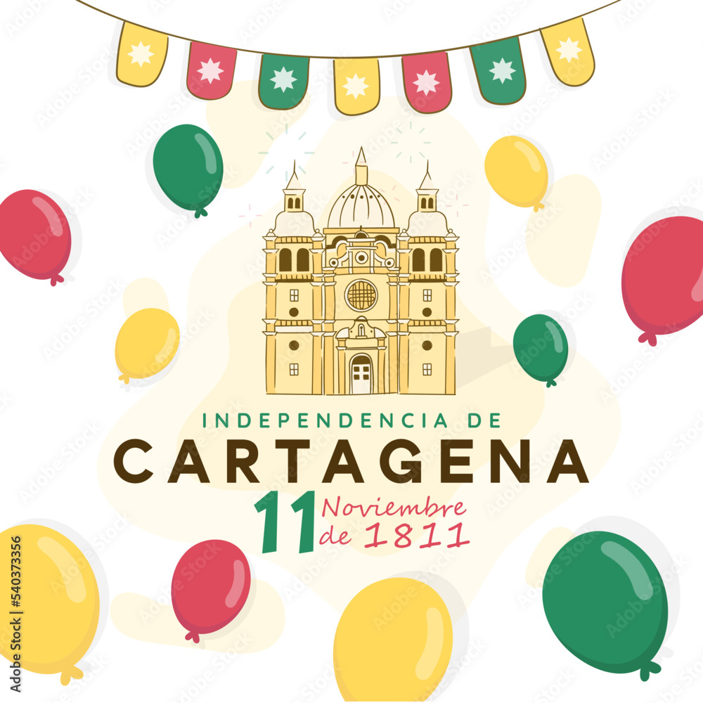 post para redes conmemorando la celebración del día de la independencia de Cartagena, 11 noviembre de 1811, La Iglesia de San Pedro Claver