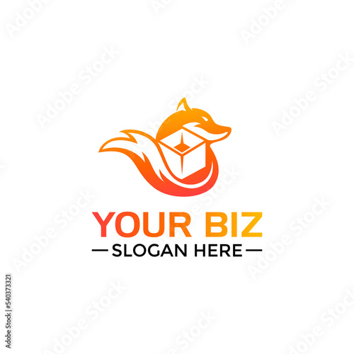 Box Fox design template in modern style for various business or company