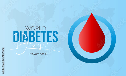 Vector illustration design concept of World Diabetes Day observed on November 14 photo