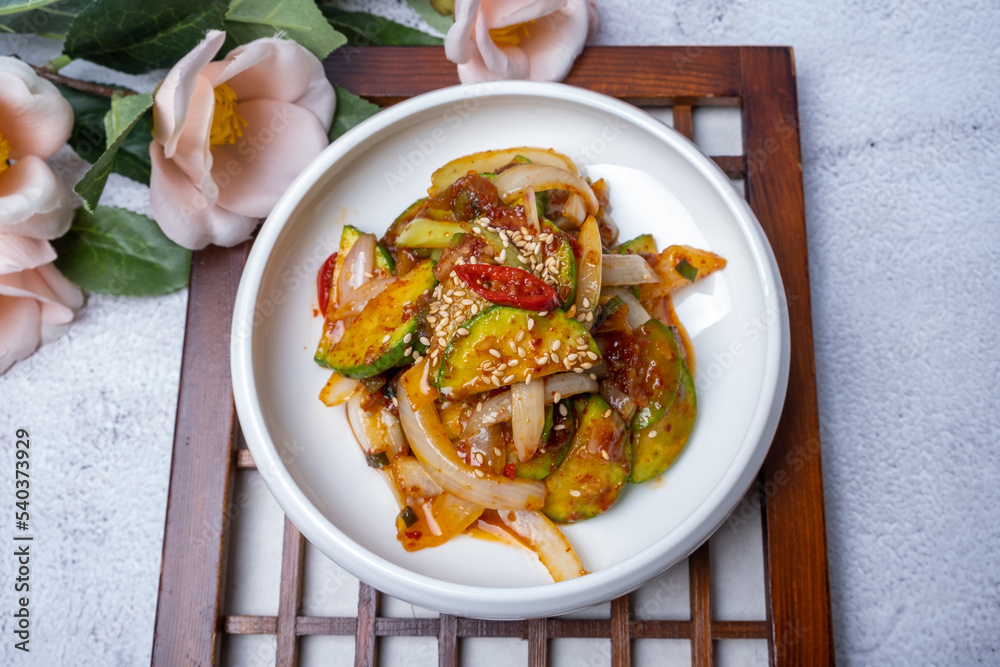 Korean food side dish Stir-fried Pumpkin Korean food side dish Stir-fried Pumpkin