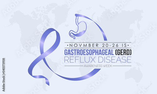Vector illustration design concept of GERD(Gastroesophageal Reflux Disease) Awareness Week observed on Novmber 20-26