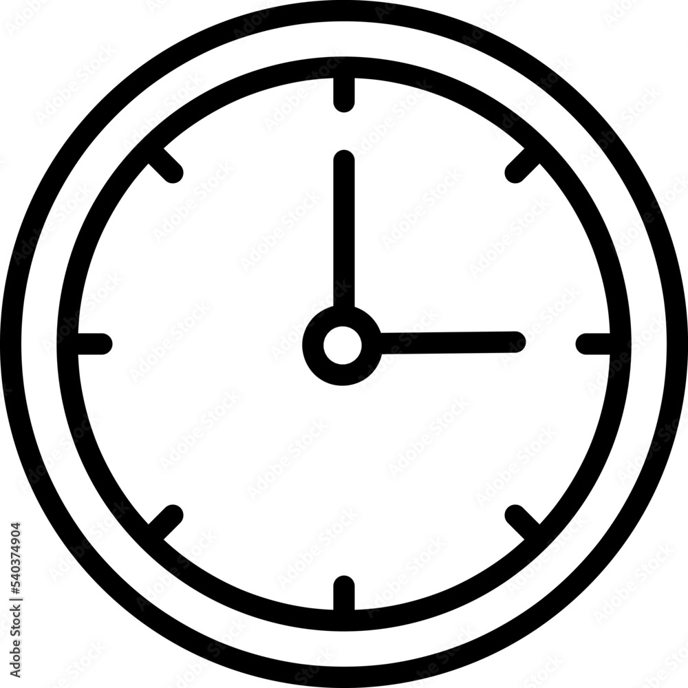 Clock icon vector for web, computer and mobile app on white background..eps Clock icon vector for web, computer and mobile app on white background..eps